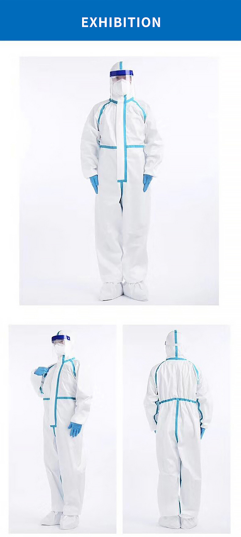 Nonwoven PPE Chemical Disposable Protective Coveralls M L XL 2XL 3XL 4XL