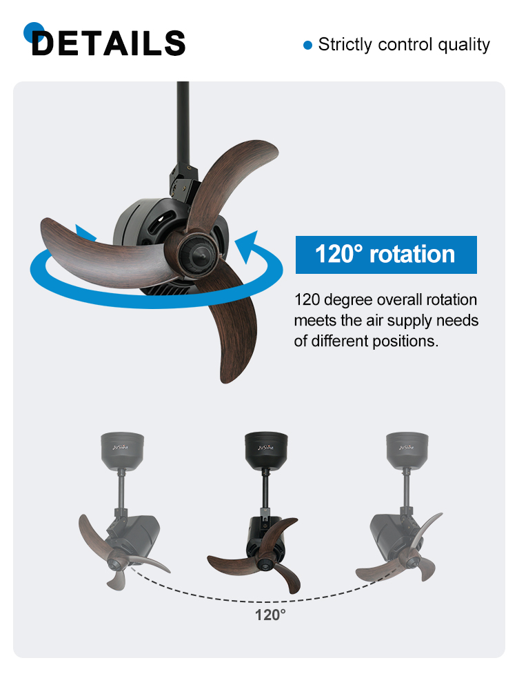 Ceiling Fan 1stshine Air Cooling 120 Degree Revolve DC Motor 5 Speed 16 Inches Small