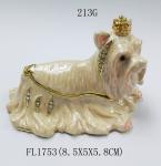 Crown Dog Jewelry Box Metal jewelry box Animal Trinket Box Best Wedding Favors