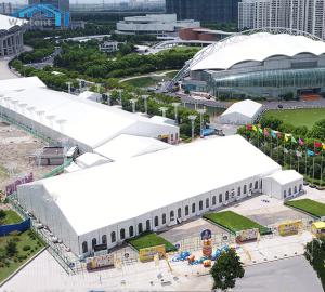 China Deluxe Outdoor Exhibition Tents Polyester Textile Cover 500 Seater wholesale