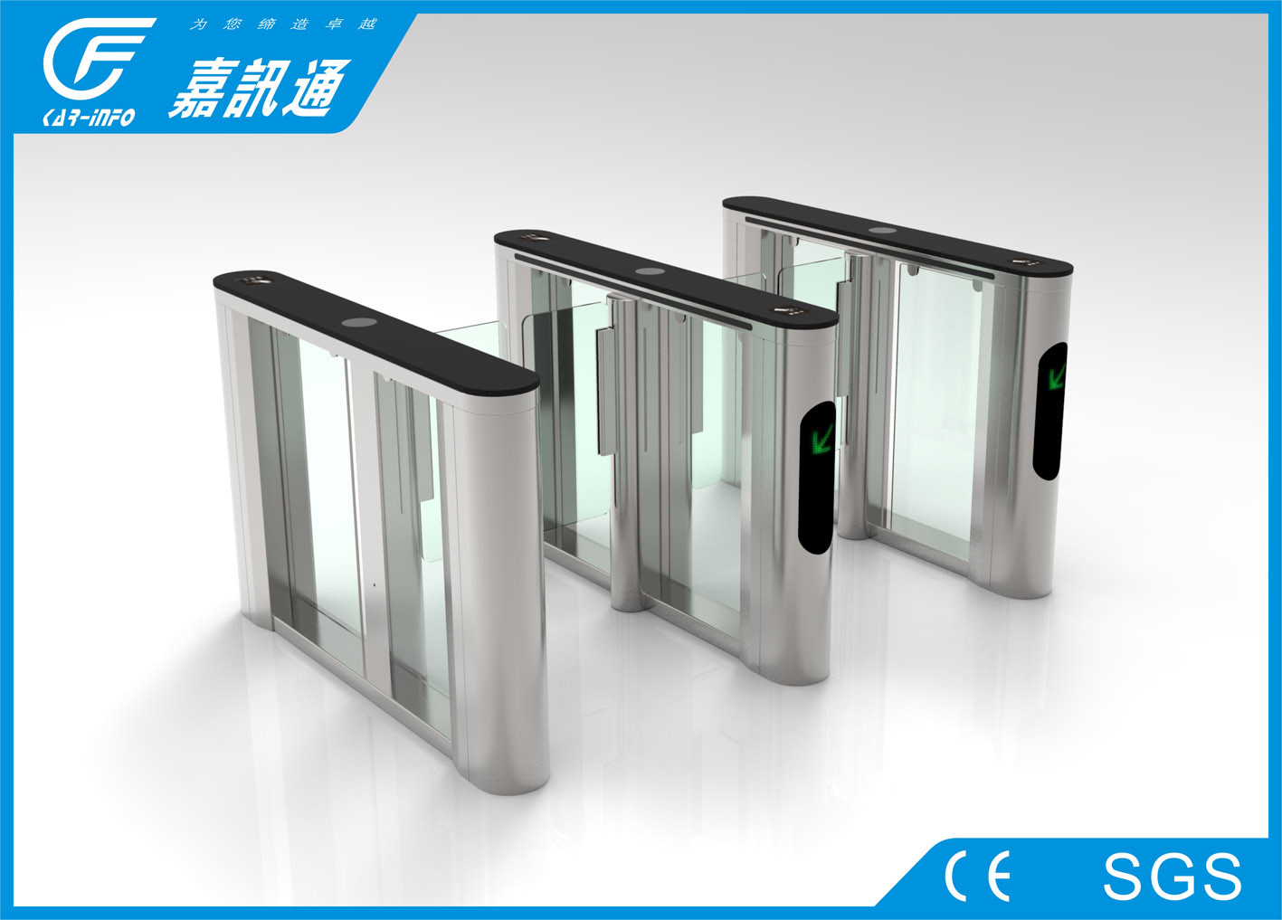 IR Sensors Pedestrian Security Gate , Entrance Automatic Turnstiles For Theme Park