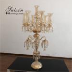 Antique Crystal Glass Candelabra Table Centerpiece 13 Arms Crystal Glass