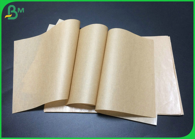 42gr 50gr 55gr Gloss One Side Brown Ribbed Kraft Paper Roll for Paper Box 