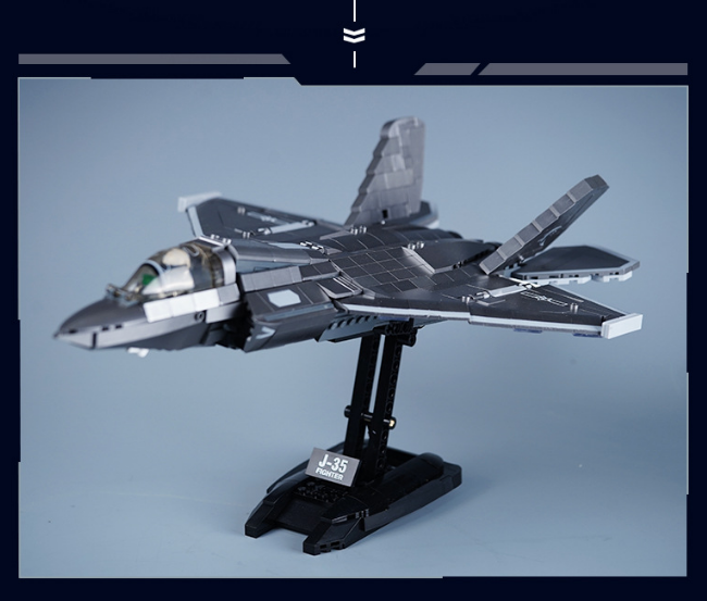 J20 J35 Plastic Model Airplane Helicopter 1/44 Toy Fighter Jet Model Building Blocks Educational Toys For Kids