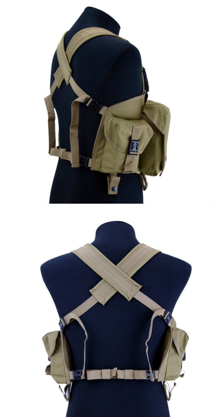 Nylon Camping Tactical Chest Rig Magazine Pouches Vest Adjustable Size