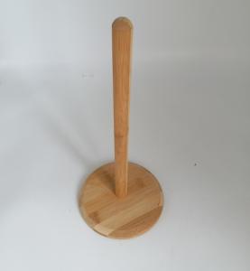 China Lightweight Bamboo Kitchen Roll Holder Wood Countertop Paper Towel Stand 33x15cm wholesale