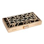 Stone Closure Square Purse Frame Geometric Lines Evening Bag Frame