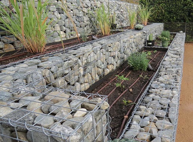 Welded gabion basket for park view