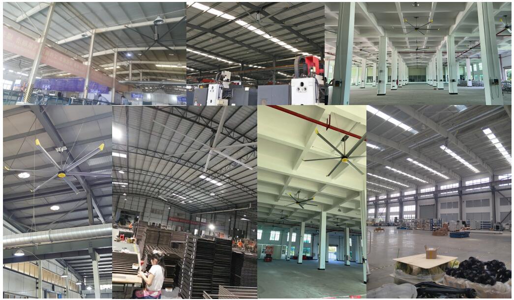 7.3m Big Industrial Pmsm Energy Saving Hvls Ceiling Fan for Air Cooling and Ventilation Fucntion