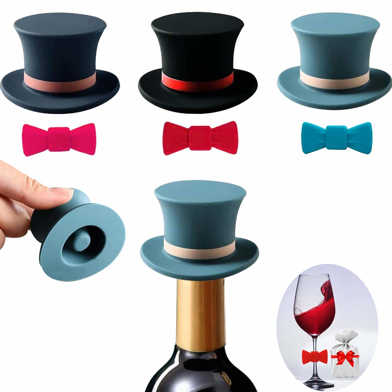 Silicone Magic Cap Bottle Stopper Wine Stopper Bottle Caps Reusable Champagne Stoppers Magic Hat Beverage Bottles Covers