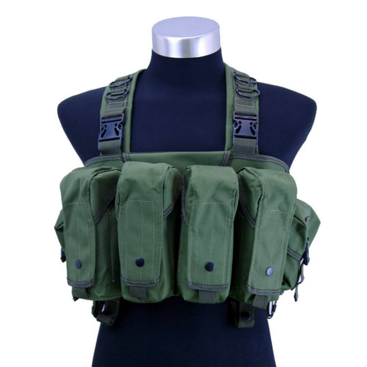 Nylon Camping Tactical Chest Rig Magazine Pouches Vest Adjustable Size