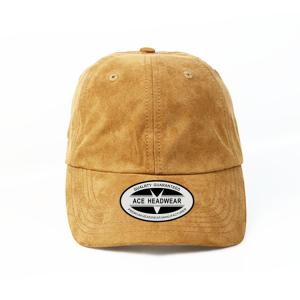 China Wholesale Suede Yellow Customize Blank leather strap metal buckle baseball Hats Caps wholesale