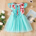 Baby Girl Printed Mesh Dress Summer Sweet Girls Children'S Dress Clothing