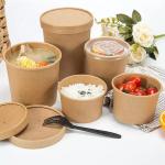 Kraft Take Away 10oz Disposable Paper Soup Bowls For Hot Food Gold Foiled Food