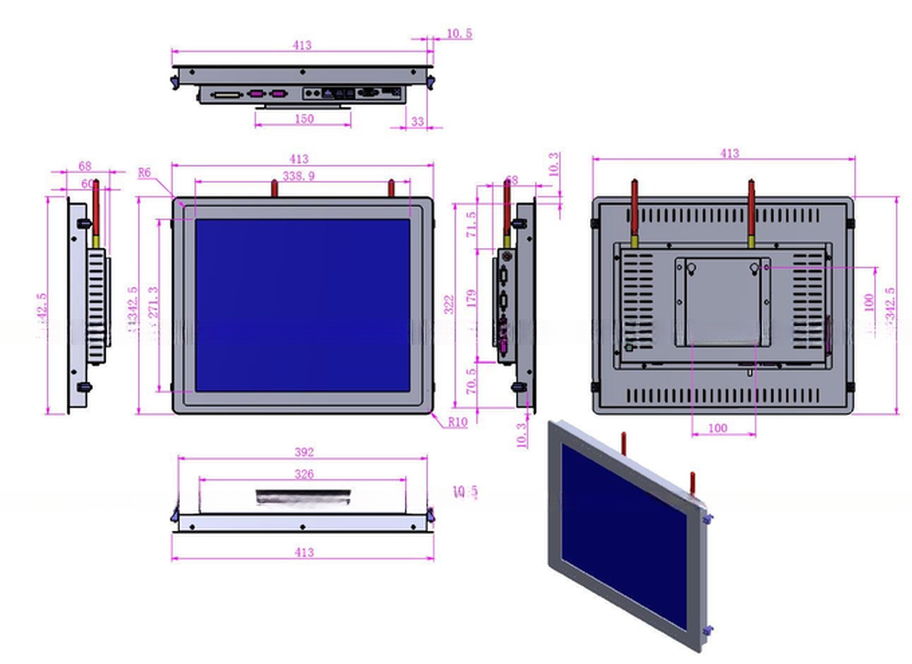 17 Inch All In One Industrial PC Touchscreen Computer For Embedded Terminal