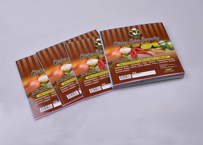 Printed waterproof adhesive paper sheet packaging label sticker for Chicken Spice Seasoning
