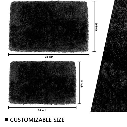 Multiple Size Tufted Shaggy Latex Backed Bath Mats Quick Dry