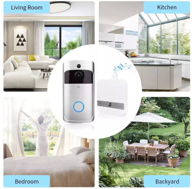 1080P IPS Smart Video Doorbell Waterproof 850nm Infrared Wireless Ring Bell