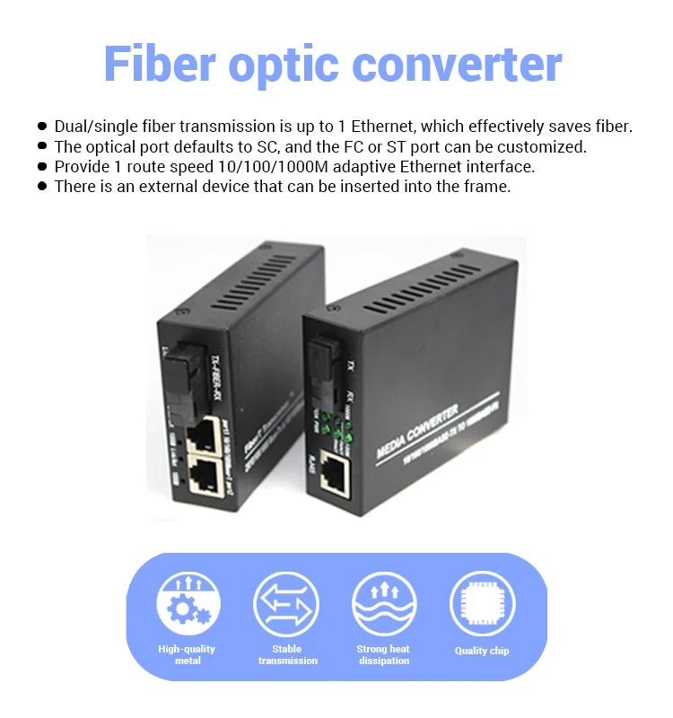 Packet Forwarding Rate 4.32 Mpps Media Converter for 10/100M Single Fiber Network