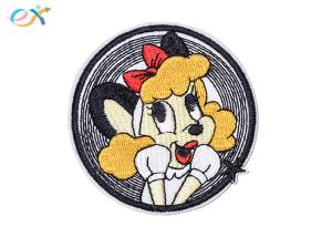 China Embroidered Lovely Logo Girls Embroidery Circle Badge Appliqued For Shirts Logo Patch wholesale