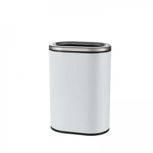 China Oval Silver 12L Stainless Steel Rubbish Bin on sale
