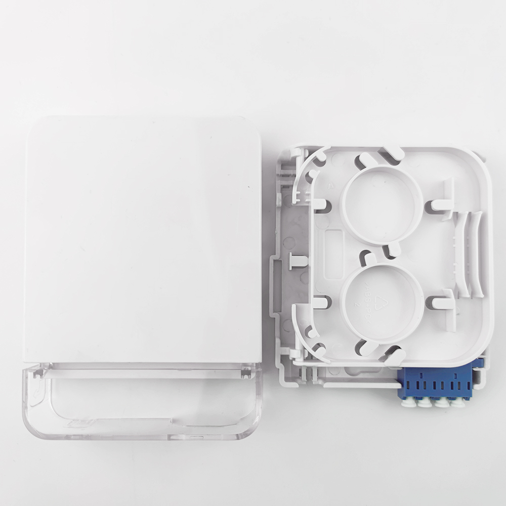 2 Cores LC/UPC Plastic Fiber Optic Face Plate Socket Panel for Indoor in FTTH Network