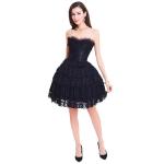 Women'S Lacing Corset Top Satin Floral Boned Overbust Body Shaper Bustier Dress