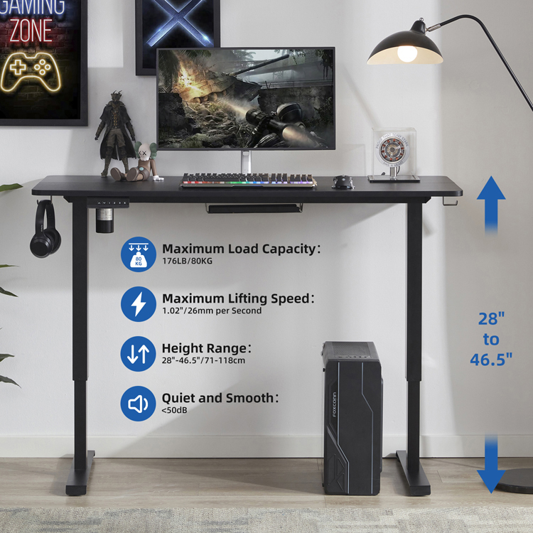 Single Motor Height Adjustable Custom Mechanical Sit Standing Desk for Office and Home