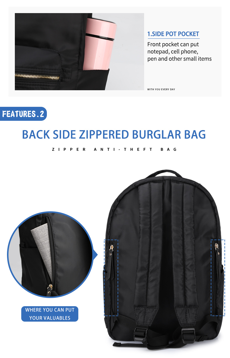 Factory wholesale custom logo backpack fashion leisure waterproof school bags for middle school students
