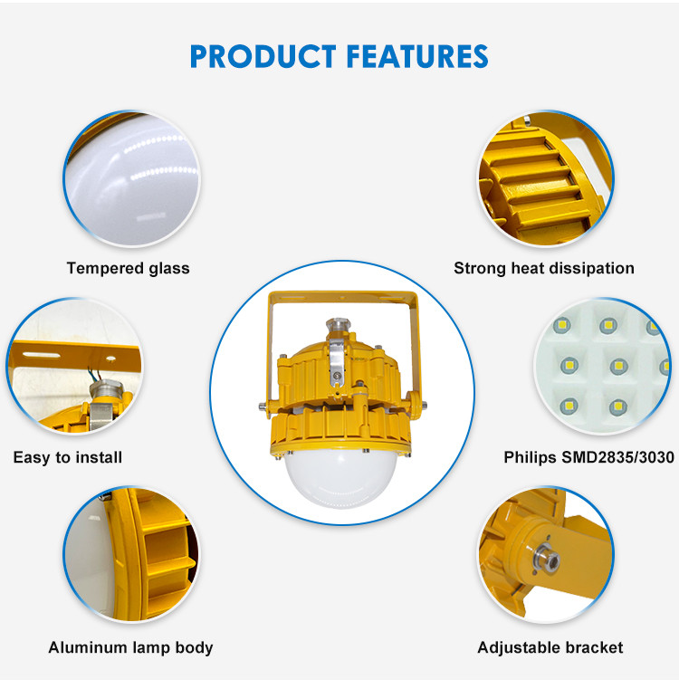 LED Explosion Proof Lighting Led ATEX Floodlight With High-Efficiency LED Chips