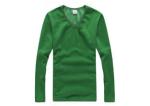 Green Long Sleeve Men's T - Shirts Casual V Neck Blank Cotton Keep Warm