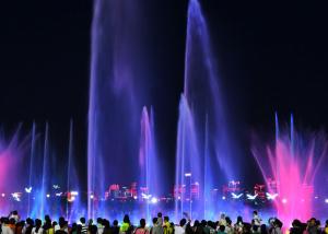 China Contemporary Art Musical Water Fountain Wonderful Light And Water Show 3D Images wholesale