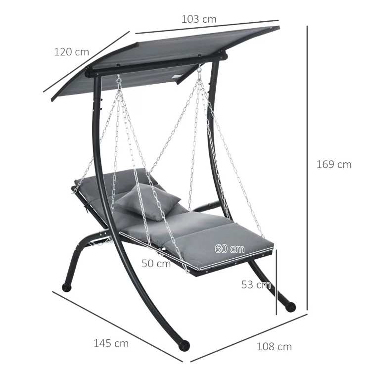 Custom Logo Single Hanging Swing Chair for Outdoor Leisure in Beach Patio and Backyard