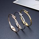 58X44mm Stainless Steel Designer Jewelry Rhinestone Gold Bracelet With Screw
