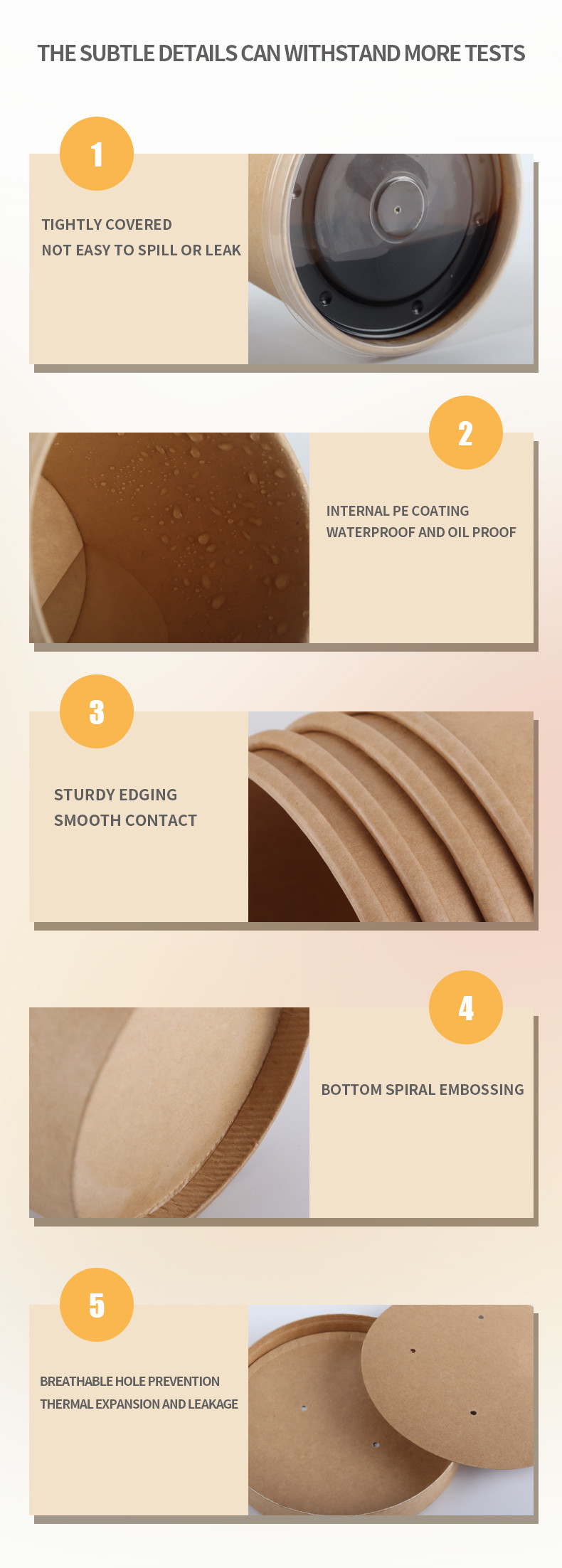8oz 12oz 16oz 20oz 24oz 26oz 32ozEco Friendly Biodegradable Paper Bowls For Take away Industrials