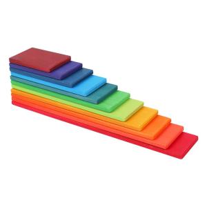 China 11 Lot Burlywood Wooden Rainbow Stacker Toy Macaron Beech wholesale