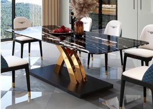 China Strong And Durable Family Luxury Marble Dining Table wholesale