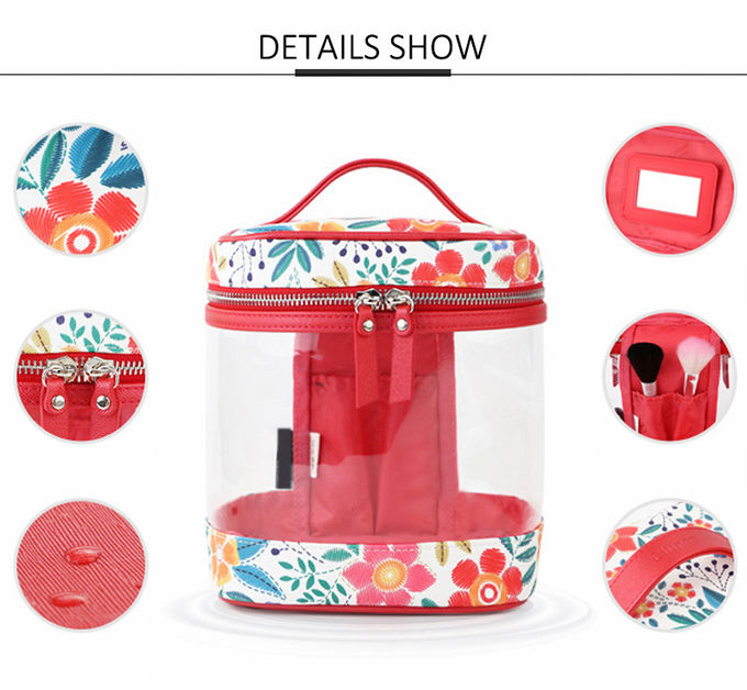 Professional Customized Transparent PVC Toiletry Bag Cosmetic With Mirror