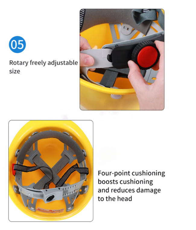 357g Yellow ABS Round Safety Bump Cap Head Bump Protection For Construction​ 64cm