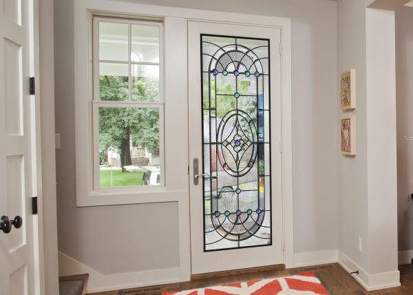 Original Artwork Architectural Decorative Stained Glass Door Panels Nouveau Art