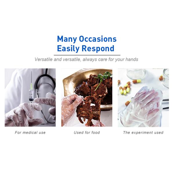 Compostable sanitary clear pe cpe tpe plastic hand gloves for cleaning