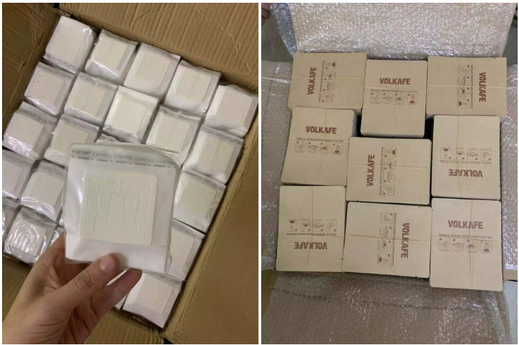Accept Custom logo and printing Aluminum Foil Small Coffee Pouch 3 Side Sealed Drip Coffee Bag