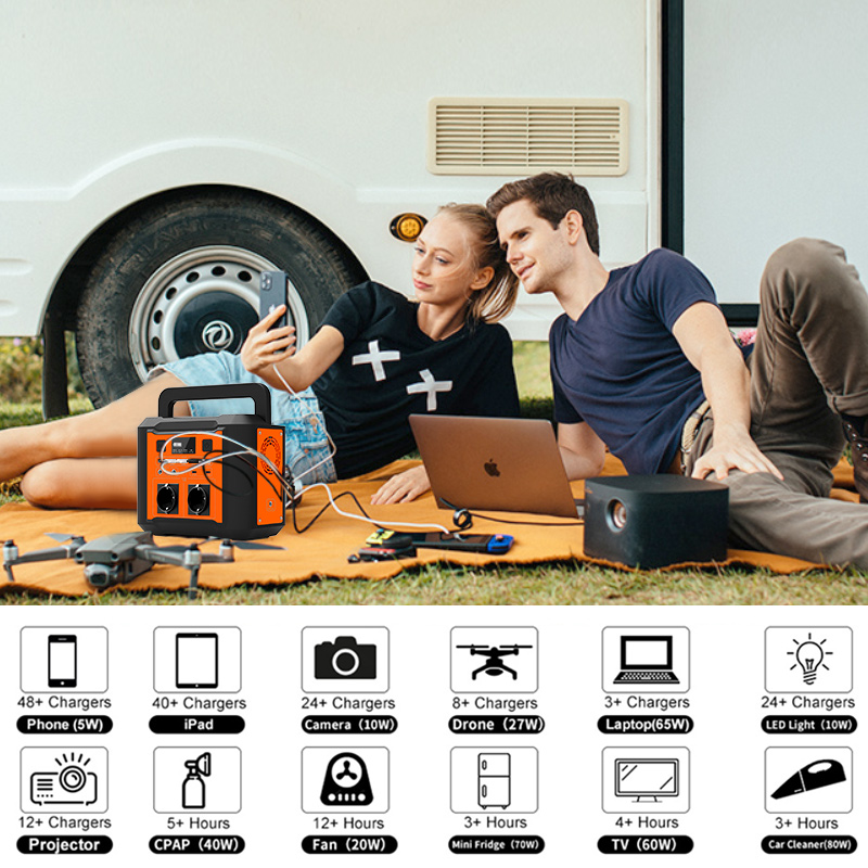 80000mAh 300W Portable Solar Generator for RV / Van Trip Camping