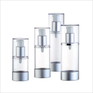 China Oval Single Wall Airless Pump Cosmetic Bottles Aluminum Base Pump 20ml 30ml 40ml 50ml wholesale