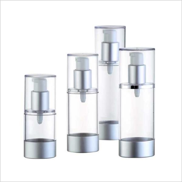 Oval Single Wall Airless Pump Cosmetic Bottles Aluminum Base Pump 20ml 30ml 40ml