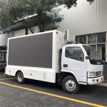 Diesel Type Advertising Mobile Billboard Truck DFAC Hydraulic Control With 15kw