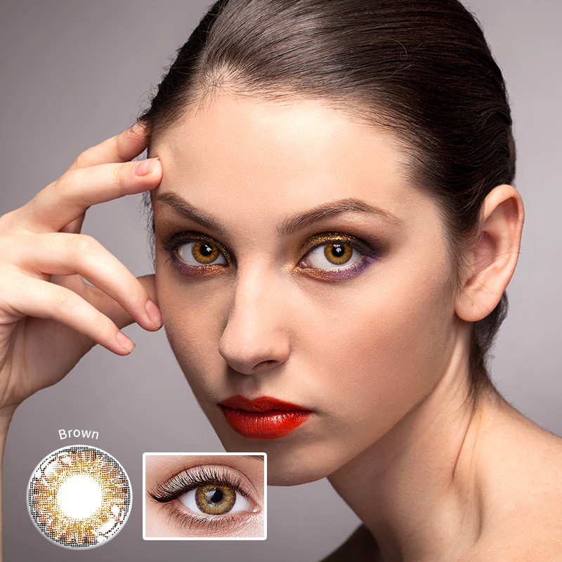 Eco Colored Yearly 3 Tone Contact Lenses Natural Eye Lenses 14.5mm