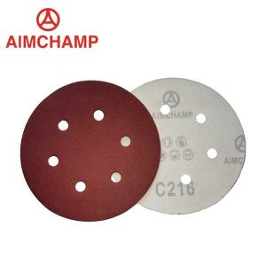 China Sandpaper Disc 5 Inch 125mm 8 holes Red Aluminum Oxide abrasive disc disk wholesale