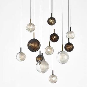 China Modern LED Pendant Lights Black Glass Hanging Lamps Living Room Kitchen Lights(WH-GP-57) wholesale