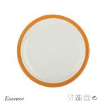 Round Glossy Color Porcelain Dessert Plates, 8 Inch White Stoneware Dishes